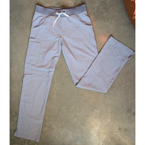FIGS Small TALL Kade Cargo Scrub Pants Yoga Waist Drawstring FIONxKade S Blue - Picture 1 of 5
